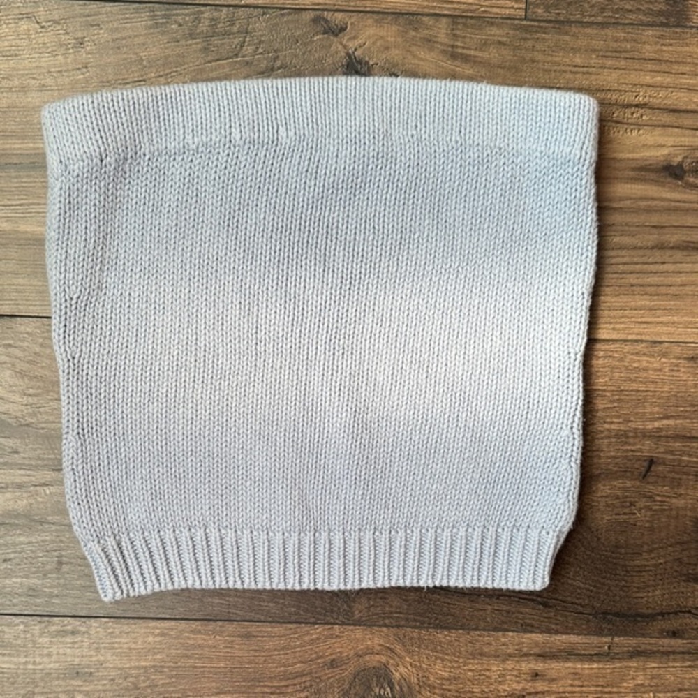 Moda International Soft Blue Knit Sweater Strapless Shirt